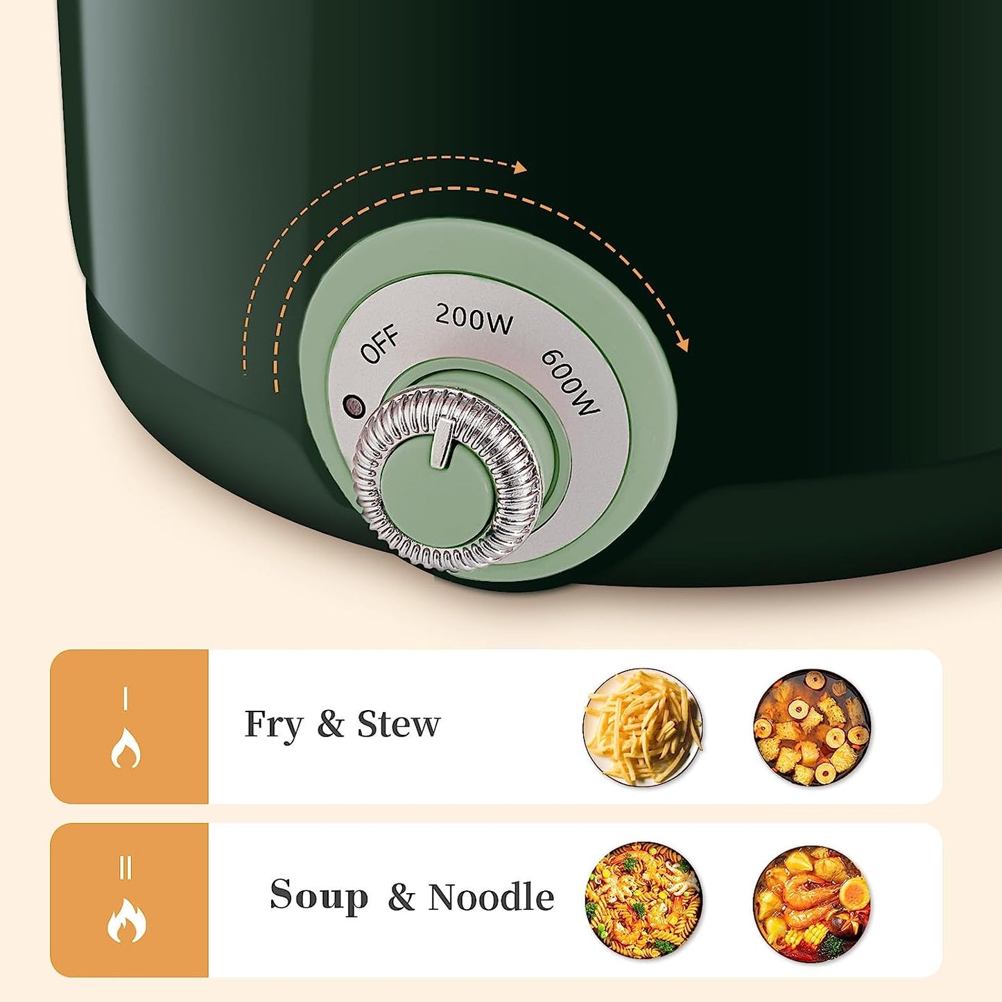 First choice Hot Pot Electric, 1.5L Rapid Noodles Cooker, Non-Stick Electric Pot Perfect for Ramen, Egg, Pasta, Dumplings, Soup, Porridge, Oatmeal, Portable Cooking Pot with Power Adjustment