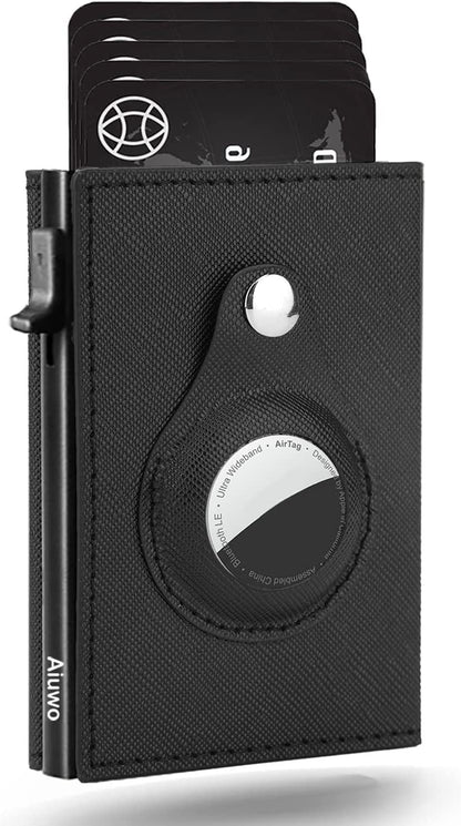 Mens Slim wallet with Money Clip RFID Blocking Credit Card holder Minimalist wallet for Men with Gift Box (Carbon Leather)