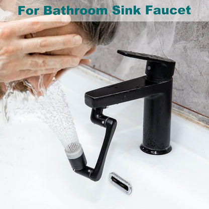 1440° Faucet Extender 2 PCS, 2 Outlet Mode 1080° Rotatable Faucet Aerator + 360° Swivel Faucet Attachment Multifunctional Extension, Splash Filter Kitchen Faucet Extender for Bathroom Sink