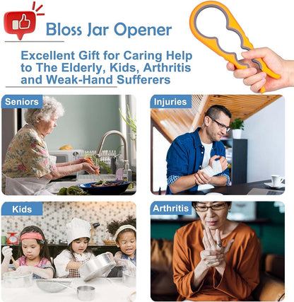 Bloss Anti-skid Jar Opener Jar Lid Remover Rubber Can Opener Kitchen Grippers To Remove Stubborn Lids, Caps and Bottles Great Kitchen Gadgets For Small Hands or Seniors,Blue