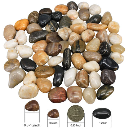 River Rocks Decorative Ornamental Pebbles Garden Landscaping Stones Gravel Filler for Home Decoration Flower Bed Fish Tank Plants Vases Succulents