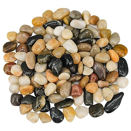 River Rocks Decorative Ornamental Pebbles Garden Landscaping Stones Gravel Filler for Home Decoration Flower Bed Fish Tank Plants Vases Succulents