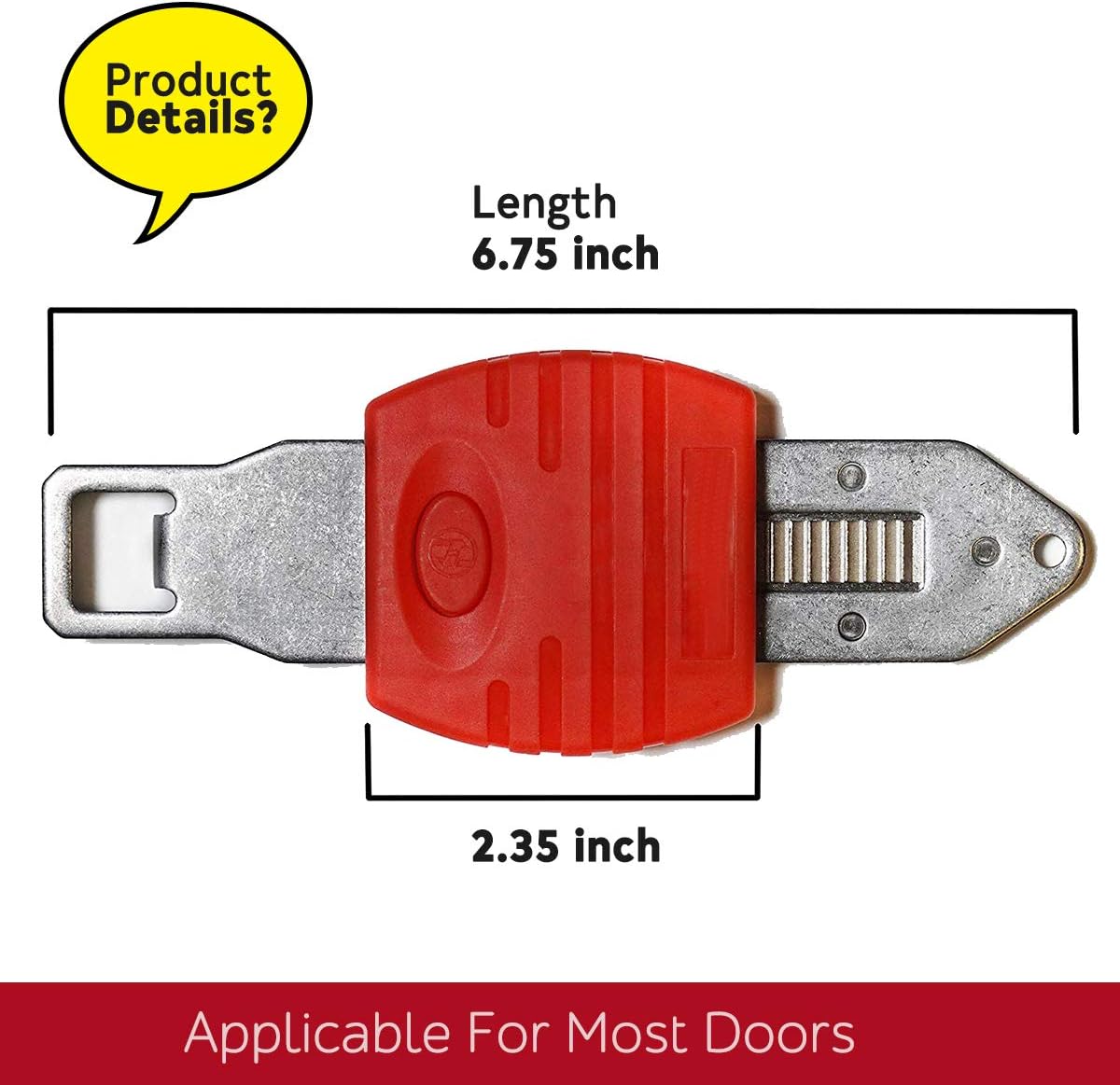 Incredible Lightweight Portable Door Lock, Travel Lock, School Lockdown, Temporary Door Lock, Night Lock, Privacy Lock, Lock for Apartment, Dormitory, Motel, Hotel, Bathroom Bedroom Door