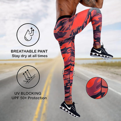 Compression Pants Men UV Blocking Running Tights 1 or 2 Pack Gym Yoga Leggings for Athletic Workout