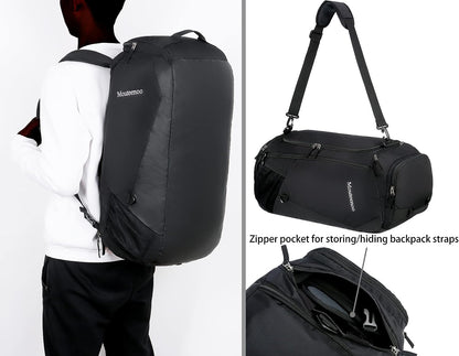 Authentic Travel Duffel Backpack with Shoes Compartment Water Resistant Sports Duffle Gym Bag With Shoulder Straps for Men and Women