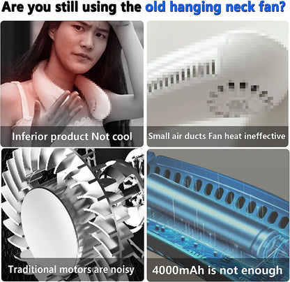 Matihuno Neck air conditioner 24 hours of battery life 8000mAh neck fan Portable neck air conditioner Ultra-quiet bladeless fan design No curling Even air volume on both sides