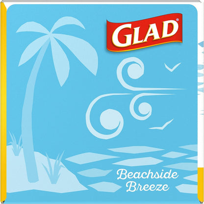 Glad OdorShield, Small Drawstring Trash Bags, Beachside Breeze, 80 Count