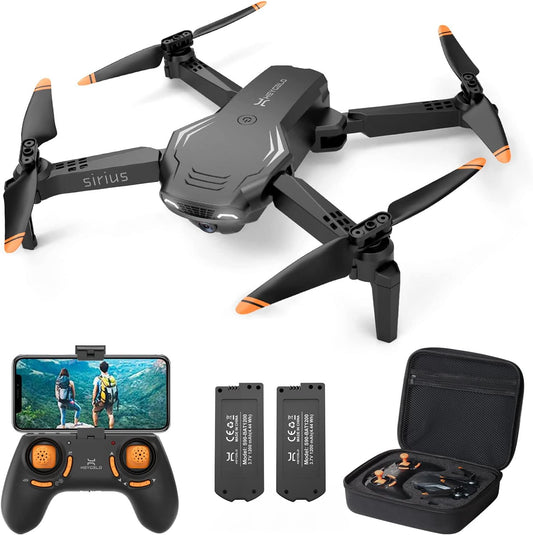 S90 Drone with Camera for Adults, 1080P HD Mini FPV Drones for Kids Beginners, Foldable RC Quadcopter Toys Gifts for Boys Girls with Altitude Hold, Voice/Gesture Control, 3 Speeds, 2 Batteries