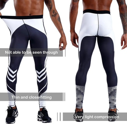 Compression Pants Men UV Blocking Running Tights 1 or 2 Pack Gym Yoga Leggings for Athletic Workout