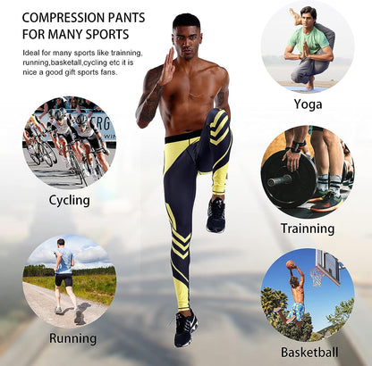 Compression Pants Men UV Blocking Running Tights 1 or 2 Pack Gym Yoga Leggings for Athletic Workout