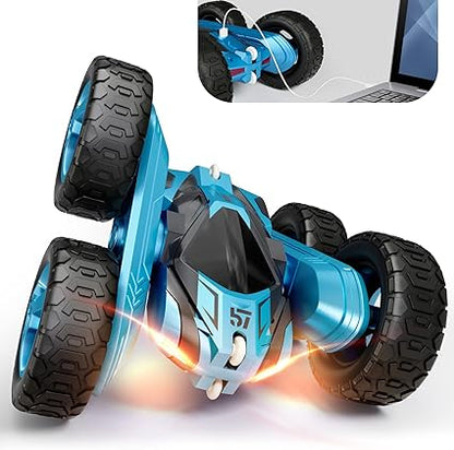 Remote Control Car for Kids, 360 ° Rotating Double Sided Flip RC Stunt Car, 2.4GHz 4WD Toy Car with Rechargeable Battery for 45 Min Play, Great Gifts for Boys and Girls Visit the Tecnock Store