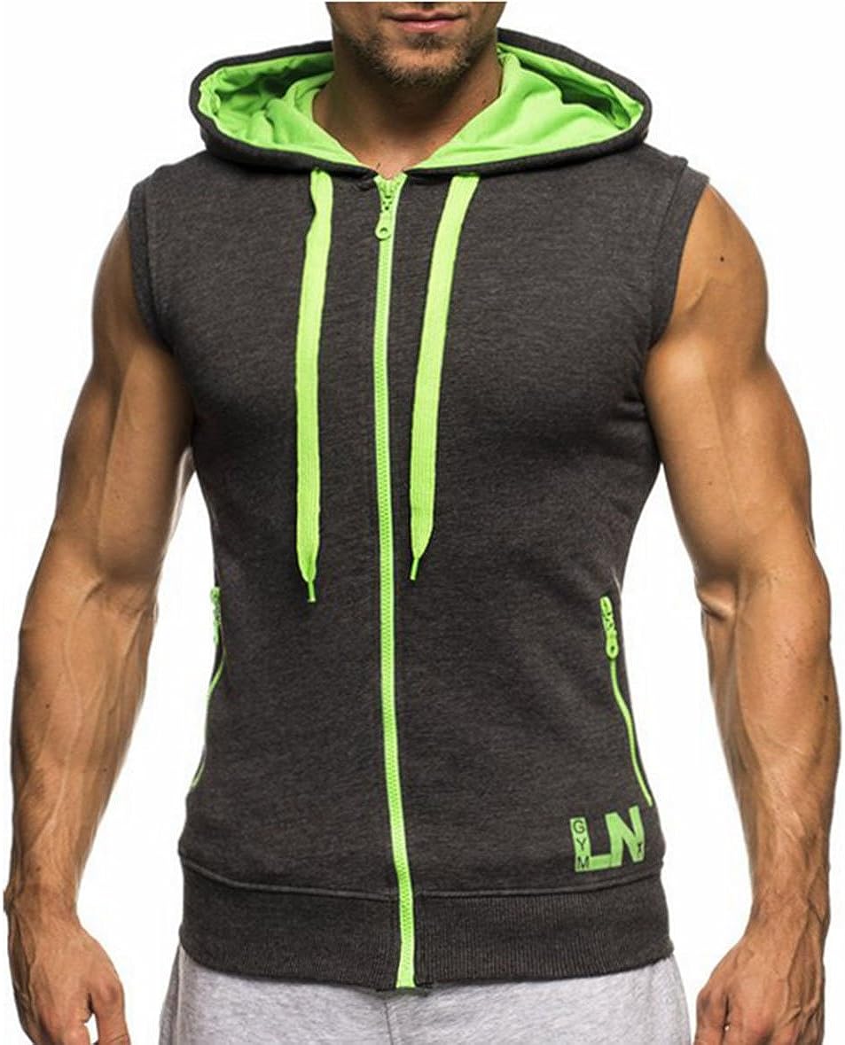 Men's Bodybuilding Sleeveless Hoodie Gym Tank Top