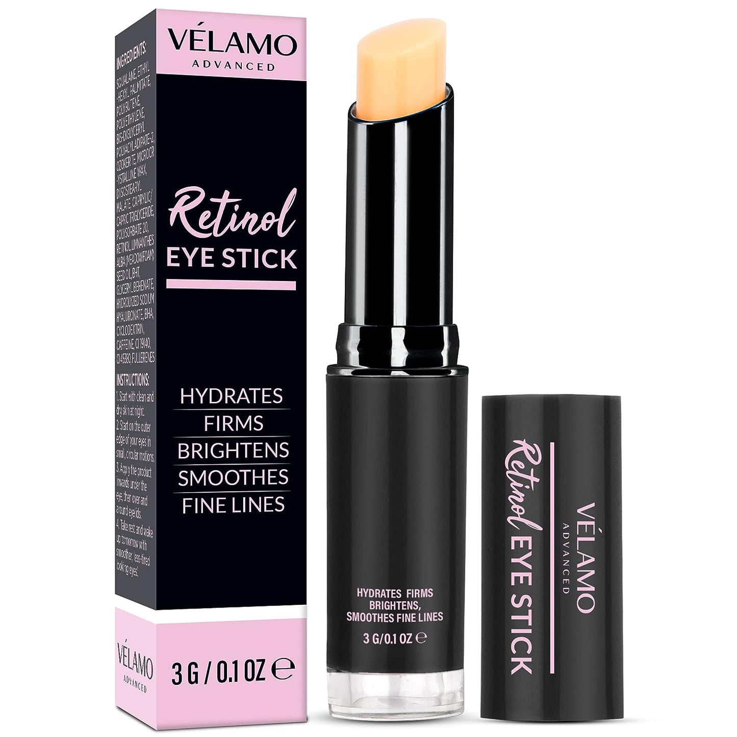 BEST Retinol Eye Stick, Retinol Eye Cream for Dark Circles and Puffiness, Visible Results in 3-4 Weeks, Under Eye Cream Anti Aging, Eye Brightener Stick, Eye Cream for Wrinkles, Brightening Eye Cream for Puffiness and Bags under Eyes, Brightening Eye Balm