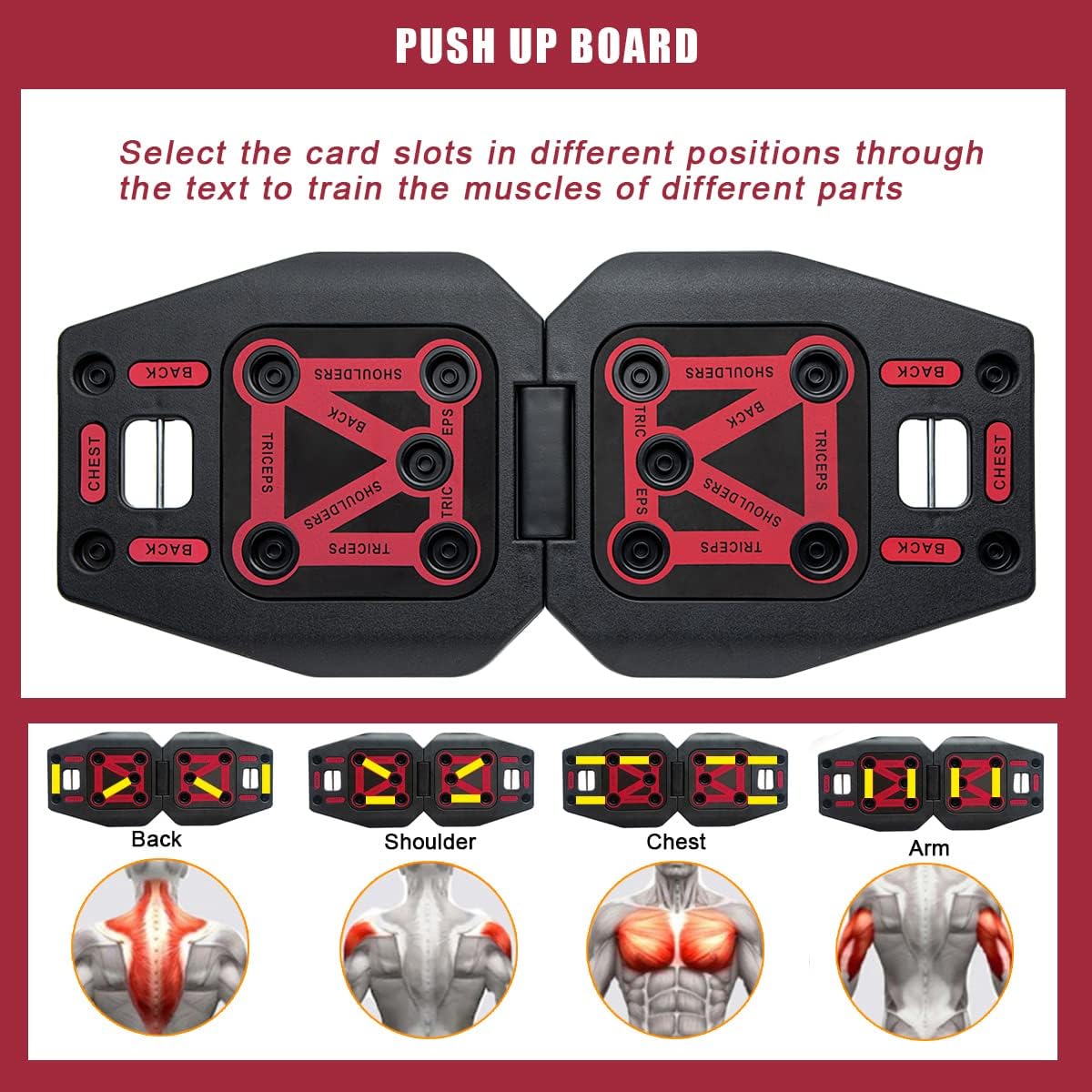 Home Gym Exercise Equipment - Portable Workout System 17 Fitness Accessories 9 in1 Push Up Board Set, Resistance Bands with Pilates Bar Strength Training Abs Shoulders Back Butt