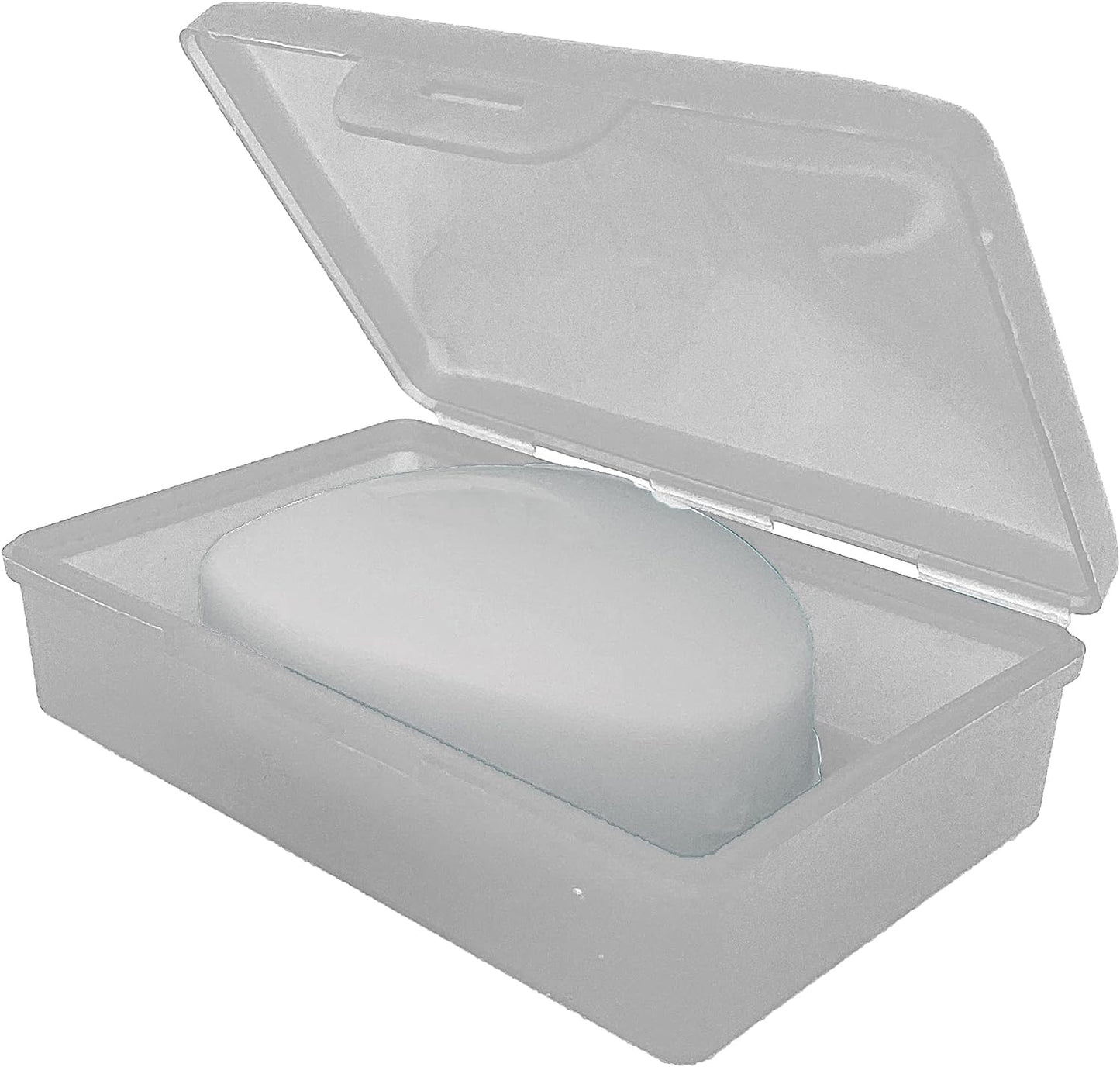 American Comb Travel Soap Box with lid - Clear White - Perfect for Traveling, Gym, or Storage. Made in The USA.