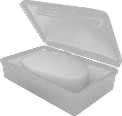 American Comb Travel Soap Box with lid - Clear White - Perfect for Traveling, Gym, or Storage. Made in The USA.