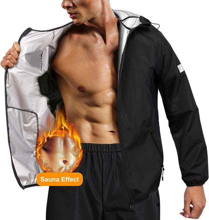 BEST Sauna Suit for Men Sweat Jacket for Men Sweat Sauna Pants Gym Workout Sweat Suit