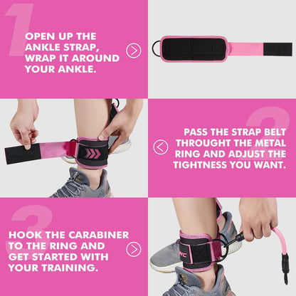 NOTABLE HOXWC Ankle Resistance Bands with Cuffs, Ankle Bands for Working Out, Ankle Resistance Band for Leg, Booty Workout Equipment for Kickbacks Hip Fitness Training, Exercise Bands for Butt Lift Women