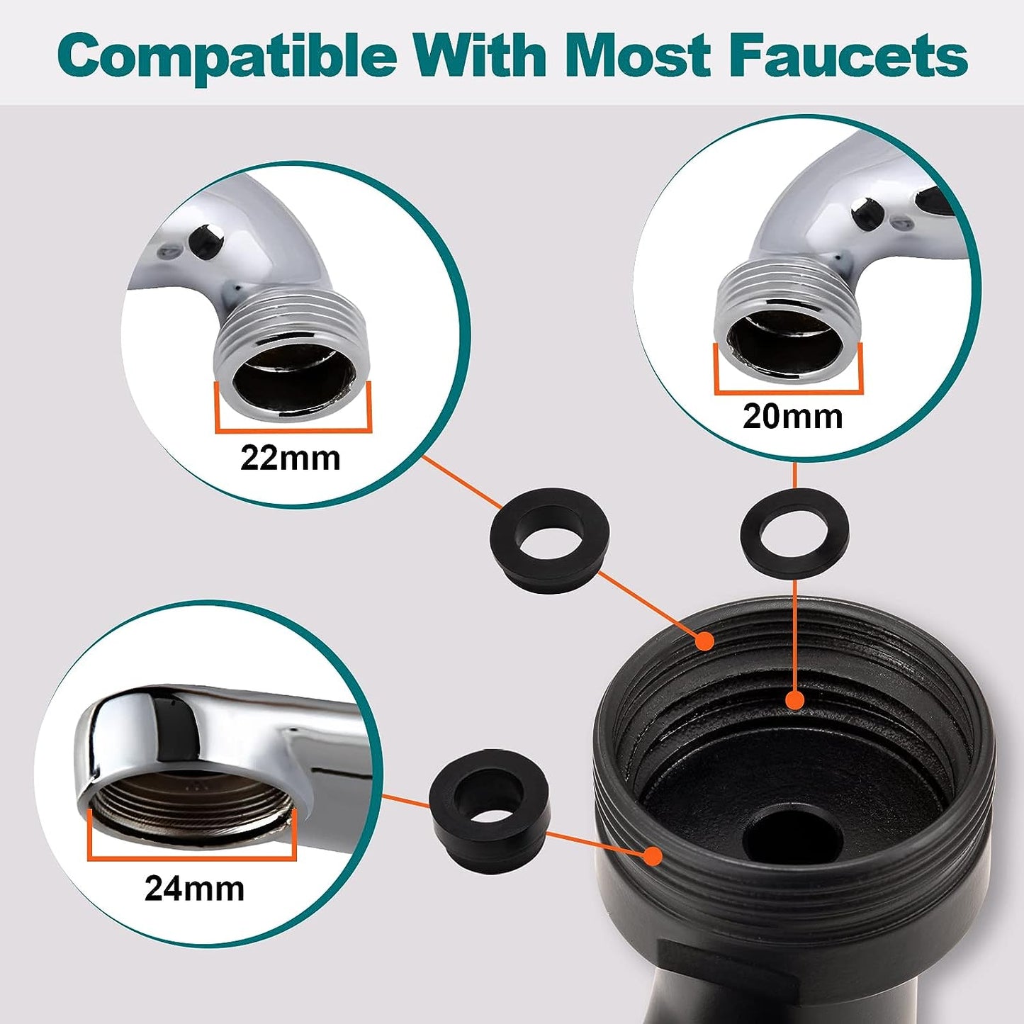 1440° Faucet Extender 2 PCS, 2 Outlet Mode 1080° Rotatable Faucet Aerator + 360° Swivel Faucet Attachment Multifunctional Extension, Splash Filter Kitchen Faucet Extender for Bathroom Sink