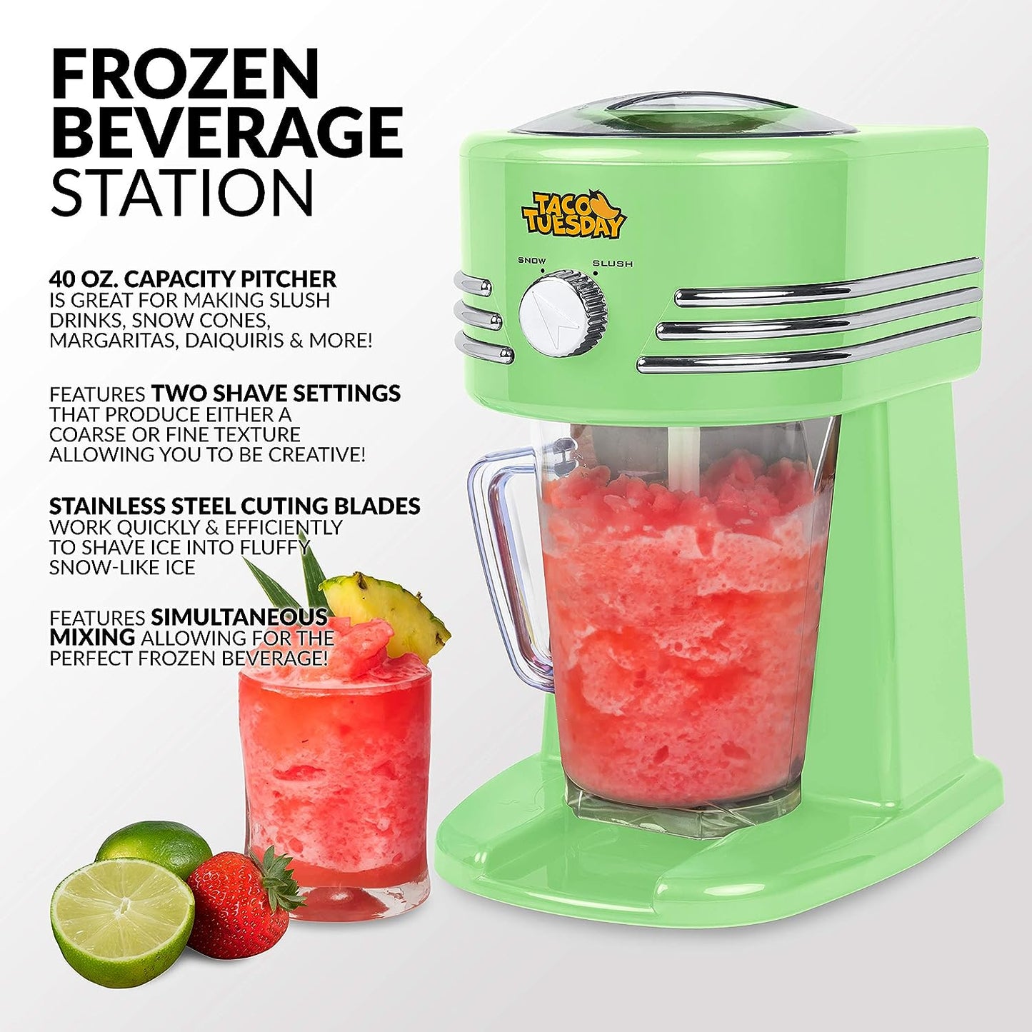 Margarita Machine - Blender for Smoothies, Margaritas, Daiquiris, and Slushies - Red - 64-Ounce