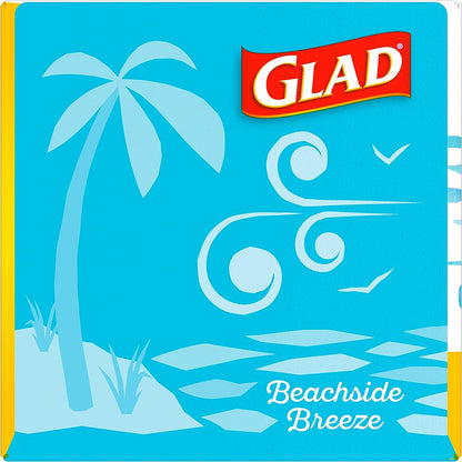 Glad OdorShield, Small Drawstring Trash Bags, Beachside Breeze, 80 Count