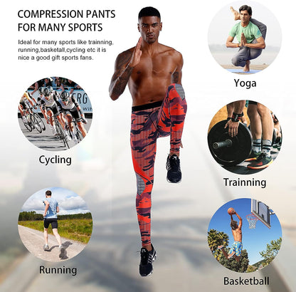 Compression Pants Men UV Blocking Running Tights 1 or 2 Pack Gym Yoga Leggings for Athletic Workout