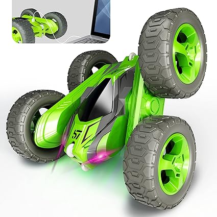 Remote Control Car for Kids, 360 ° Rotating Double Sided Flip RC Stunt Car, 2.4GHz 4WD Toy Car with Rechargeable Battery for 45 Min Play, Great Gifts for Boys and Girls Visit the Tecnock Store