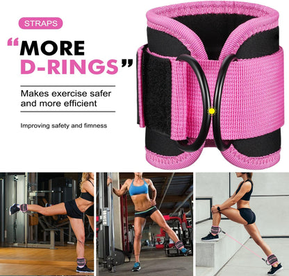 NOTABLE HOXWC Ankle Resistance Bands with Cuffs, Ankle Bands for Working Out, Ankle Resistance Band for Leg, Booty Workout Equipment for Kickbacks Hip Fitness Training, Exercise Bands for Butt Lift Women