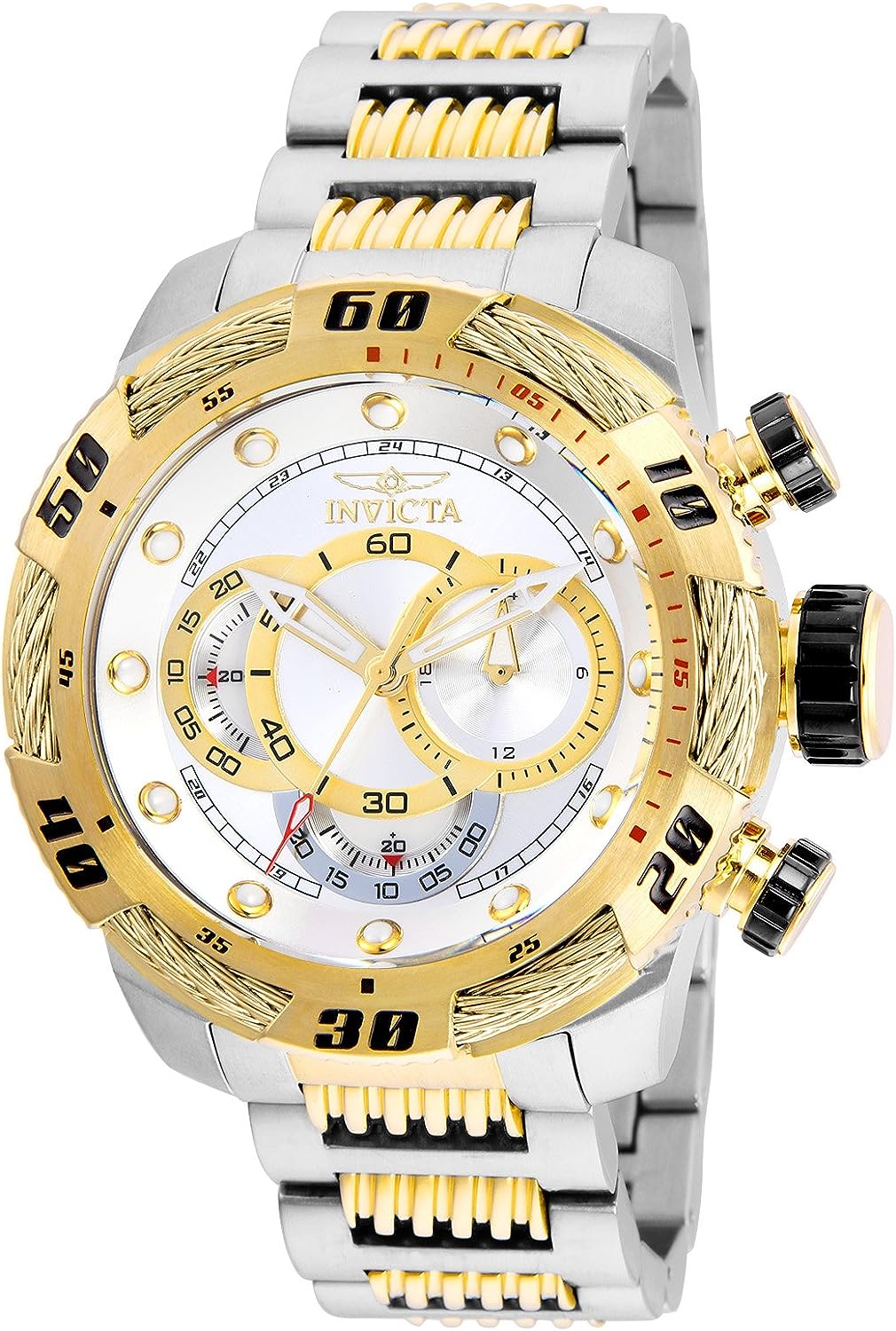 Speedway Analog Display Quartz Two Tone Watch, Gold/Stainless Steel