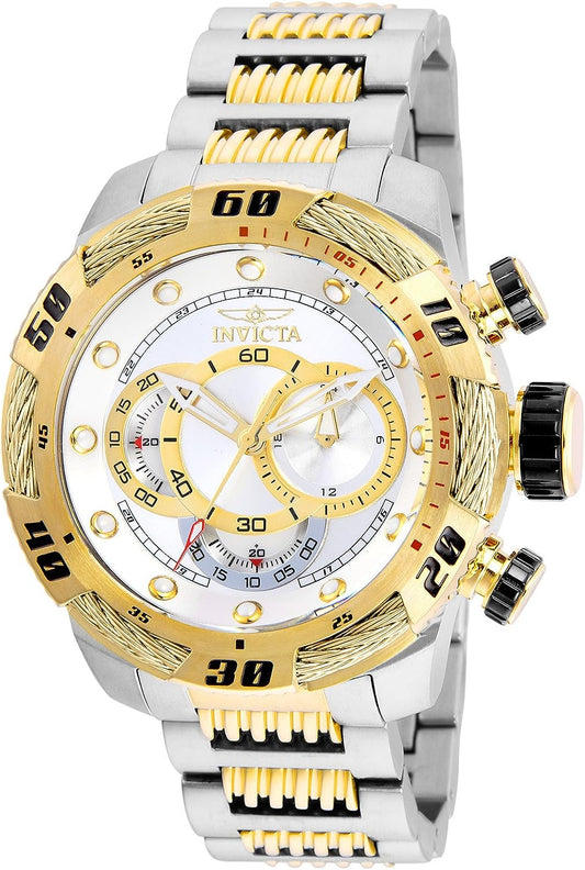 Speedway Analog Display Quartz Two Tone Watch, Gold/Stainless Steel