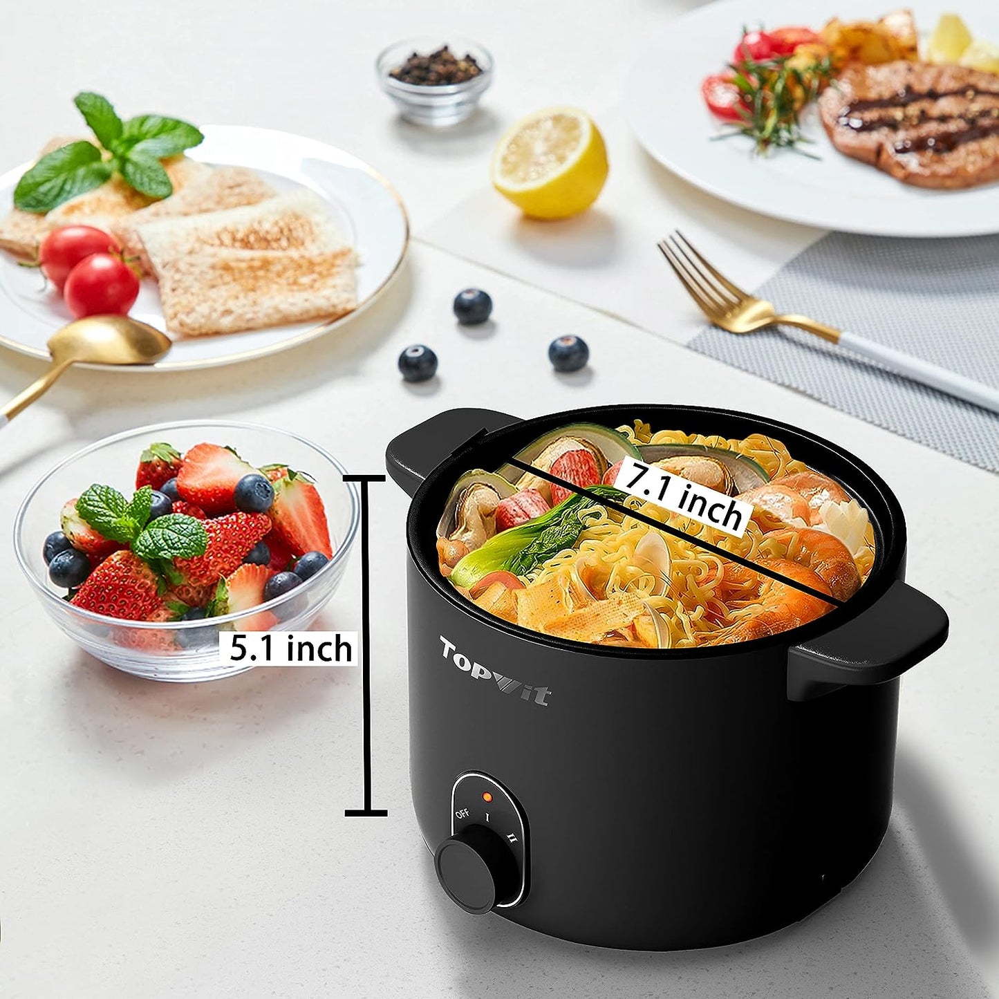 First-Class Electric Pot, 1.5L Non-stick Ramen Cooker, Multi-Function Hot Pot Electric for Pasta, Noodles, Steak, Egg, Electric Cooker with Dual Power Control, Over-Heating and Boil Dry Protection, Dorm Room Essentials, Green