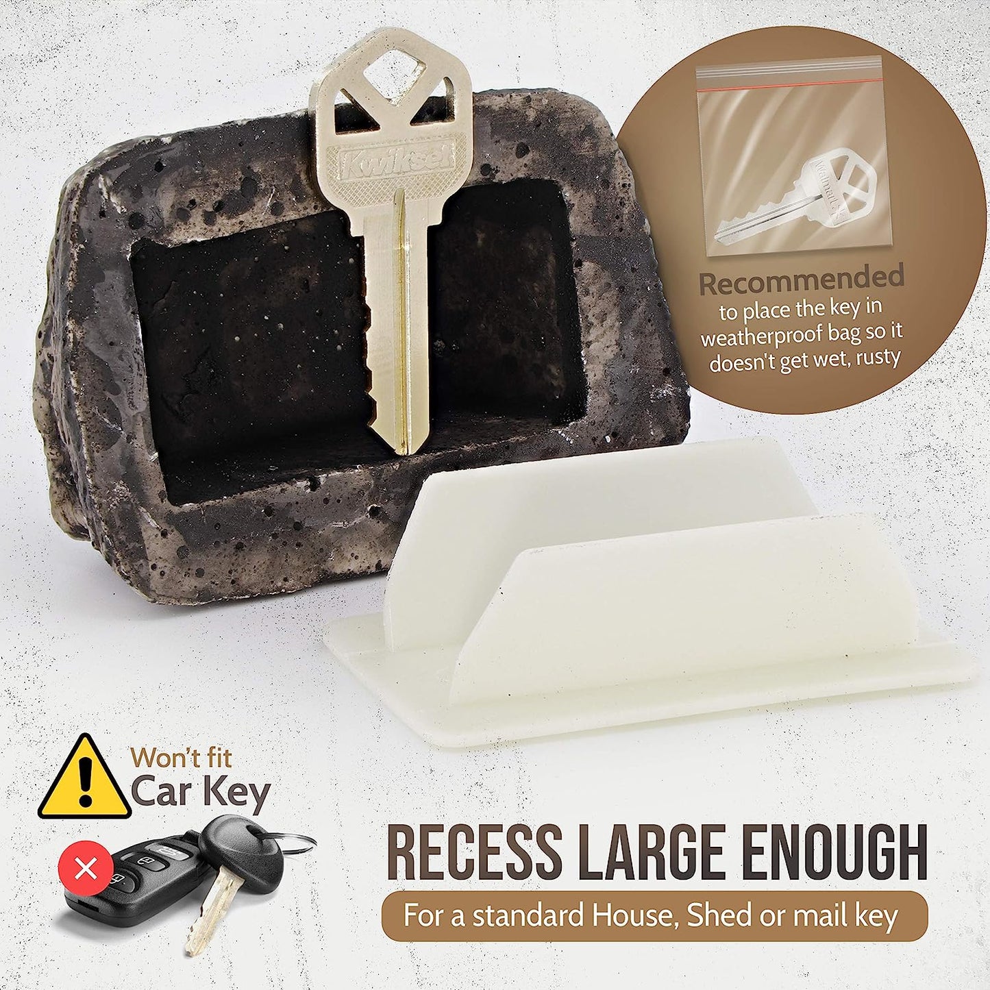 Grand Hide-a-Spare-Key Fake Rock - Looks & Feels like Real Stone - Safe for Outdoor Garden or Yard, Geocaching (1)