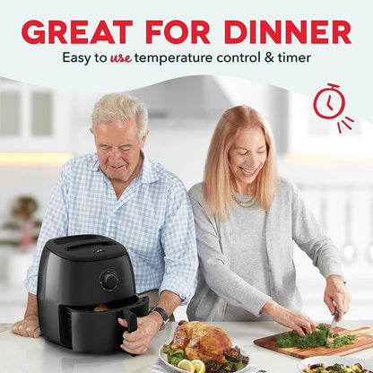 Electric Air Fryer Oven Cooker with Temperature Control, Non-Stick Fry Basket, Recipe Guide + Auto Shut Off Feature, 1000-Watt, 2.6Qt, Aqua