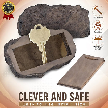 Grand Hide-a-Spare-Key Fake Rock - Looks & Feels like Real Stone - Safe for Outdoor Garden or Yard, Geocaching (1)