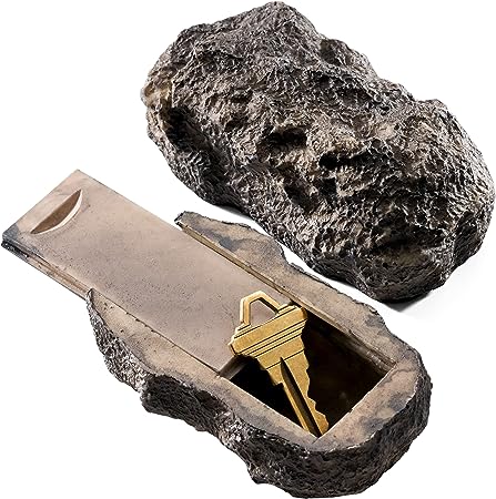 Grand Hide-a-Spare-Key Fake Rock - Looks & Feels like Real Stone - Safe for Outdoor Garden or Yard, Geocaching (1)